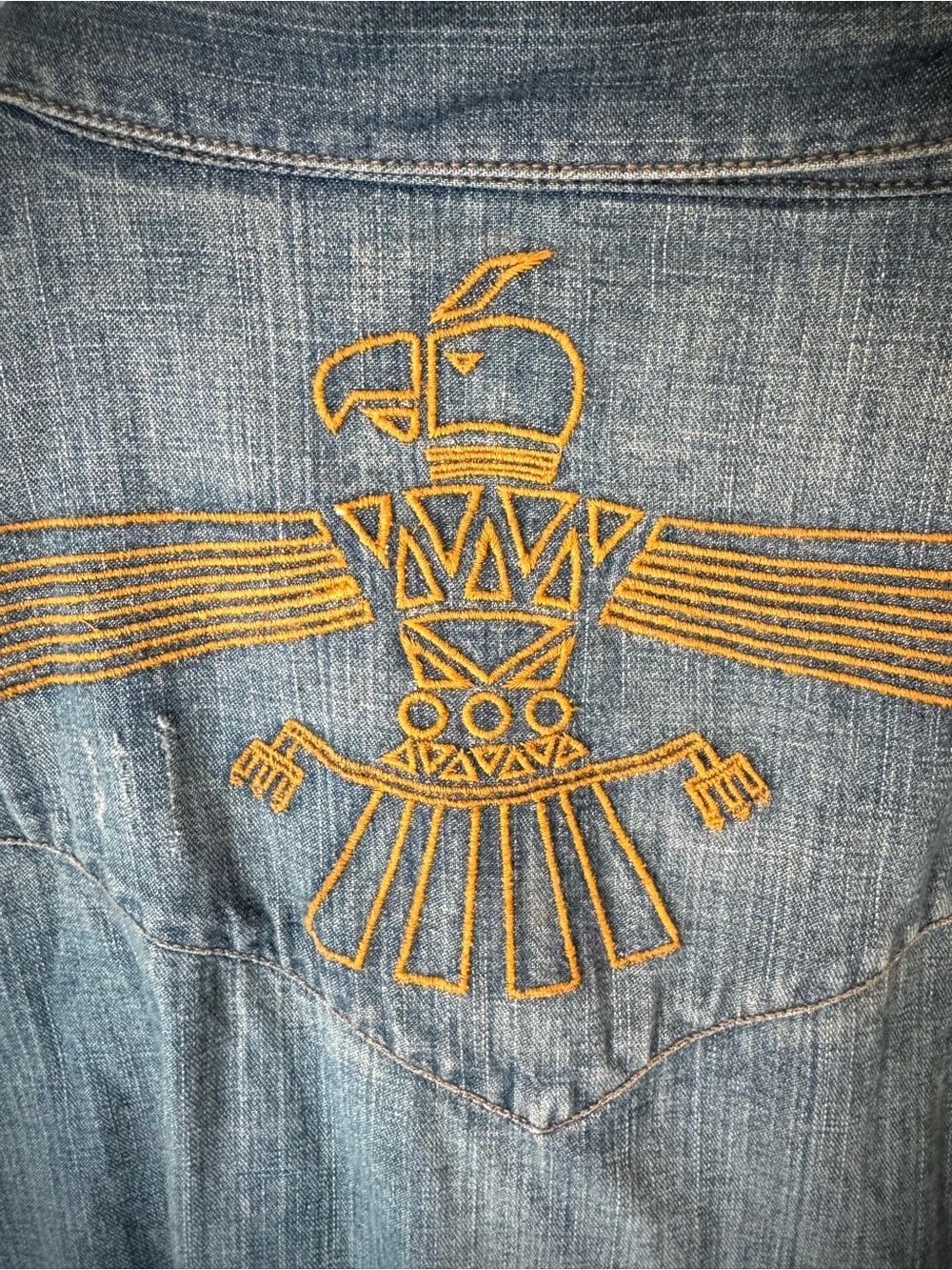 Bit & Bridle Light Blue Denim Western Shirt Jacket - unisex